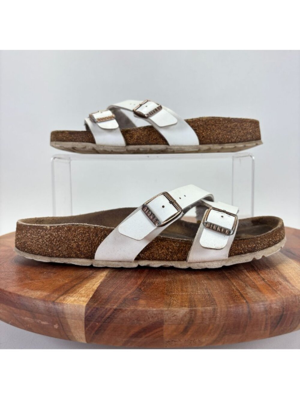 Birkenstock Yao Balance Womens Size 38 Sandals White Slip On Footbed Shoes - Picture 11 of 11